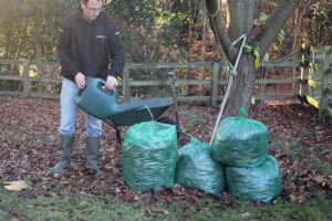 Add water to aid the mulching process