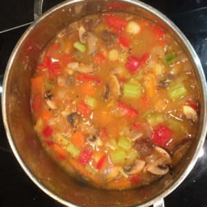 Vegetables simmering