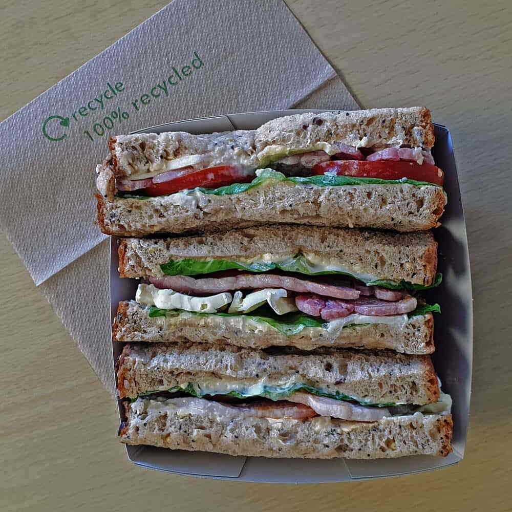 Deep Card Food Tray for BLT Sandwiches