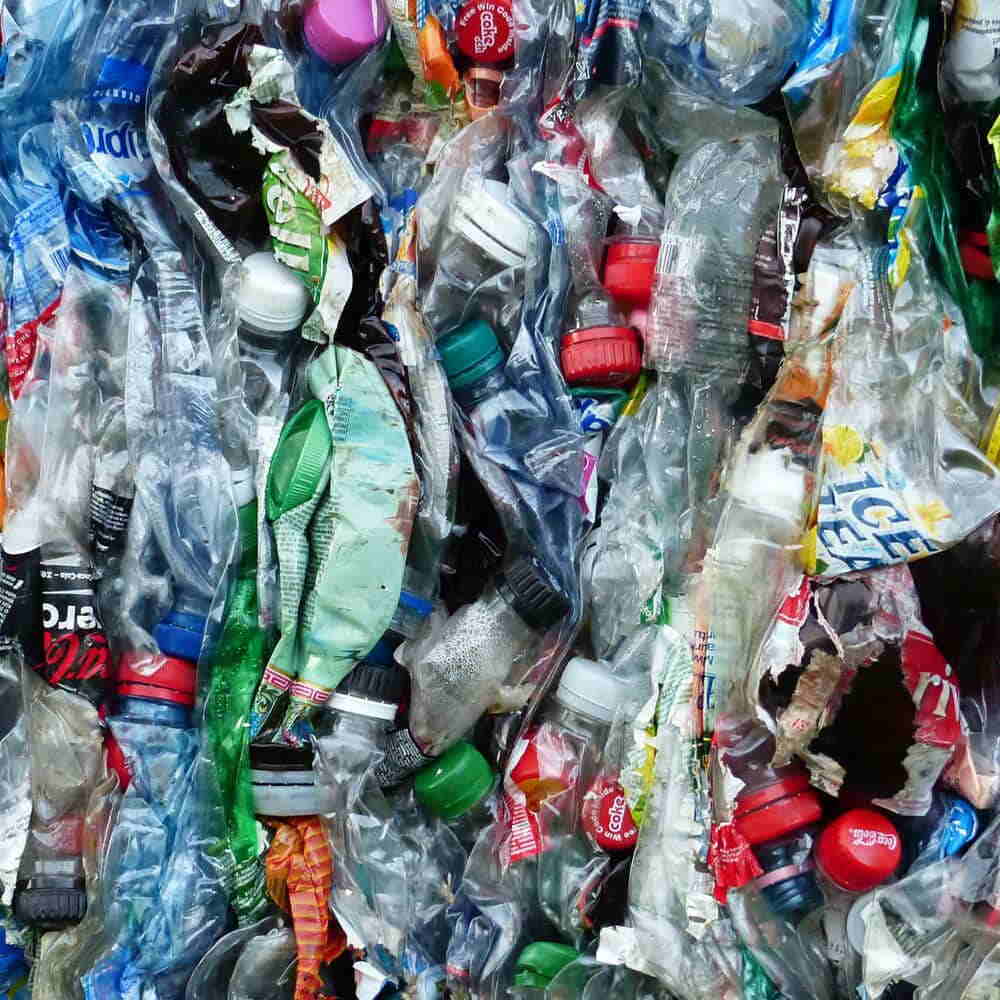 Squashed Bottles for Recyling