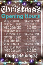 Christmas Opening Hours 2019 Poster