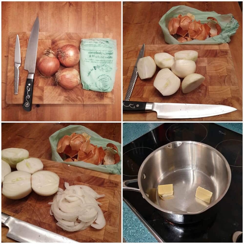 Preparing the works breakfast and ingredients