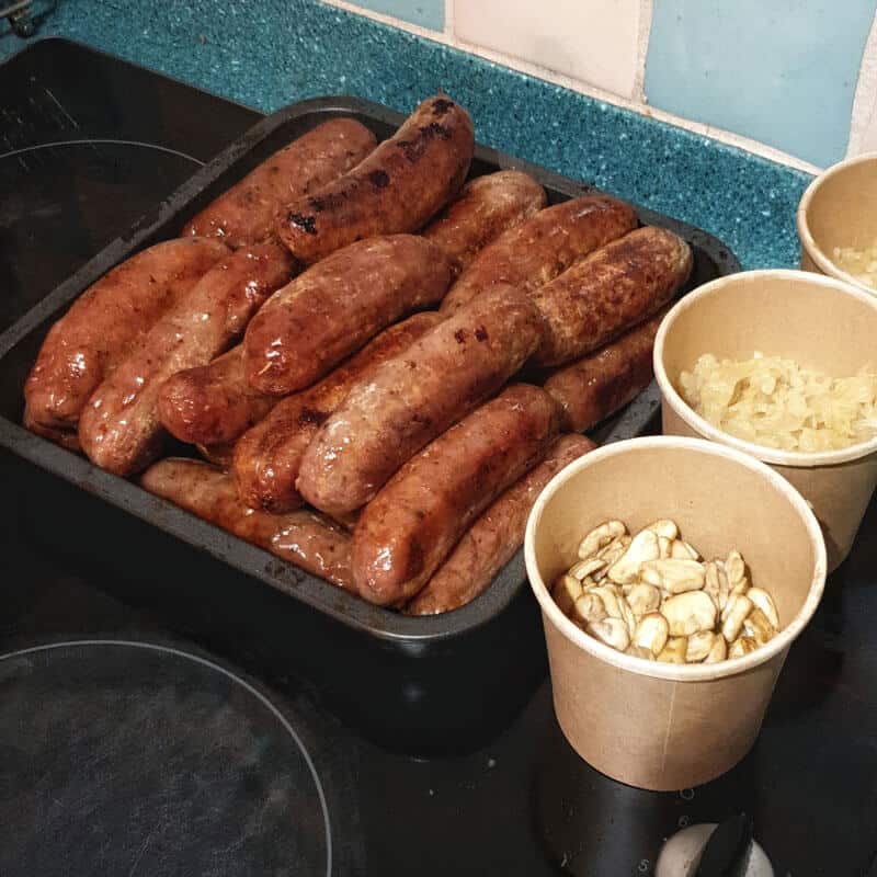Sausages Cooked Off