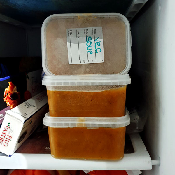 Soup Packaged up in tamper evident pots