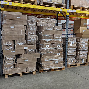 Pallets in a warehouse