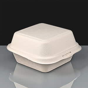 White Bagasse Compostable Burger Box