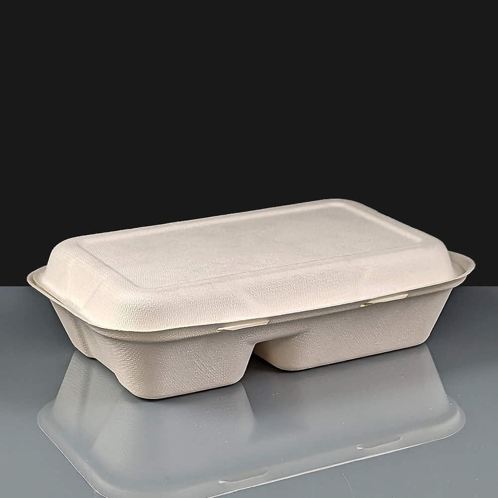 2 Compartment Bagasse Take Away Box