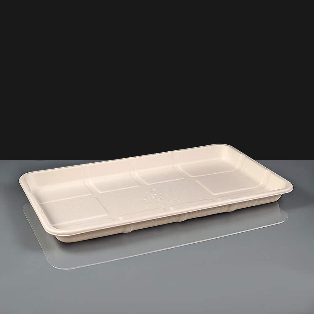 Shallow Compostable Bagasse Meat Trays